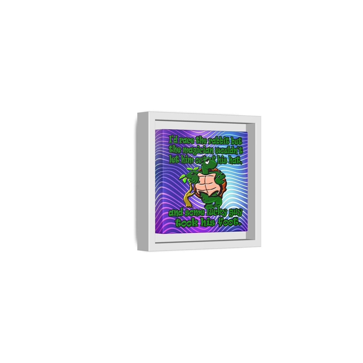 turtle race - framed canvas art (purple wave)