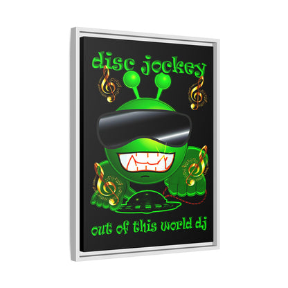 disc jockey - framed canvas art (black)
