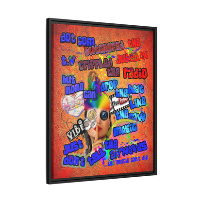 drop the beat - framed canvas art (burnt orange)