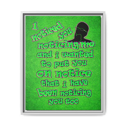 noticed you noticing - framed canvas art (green turf)