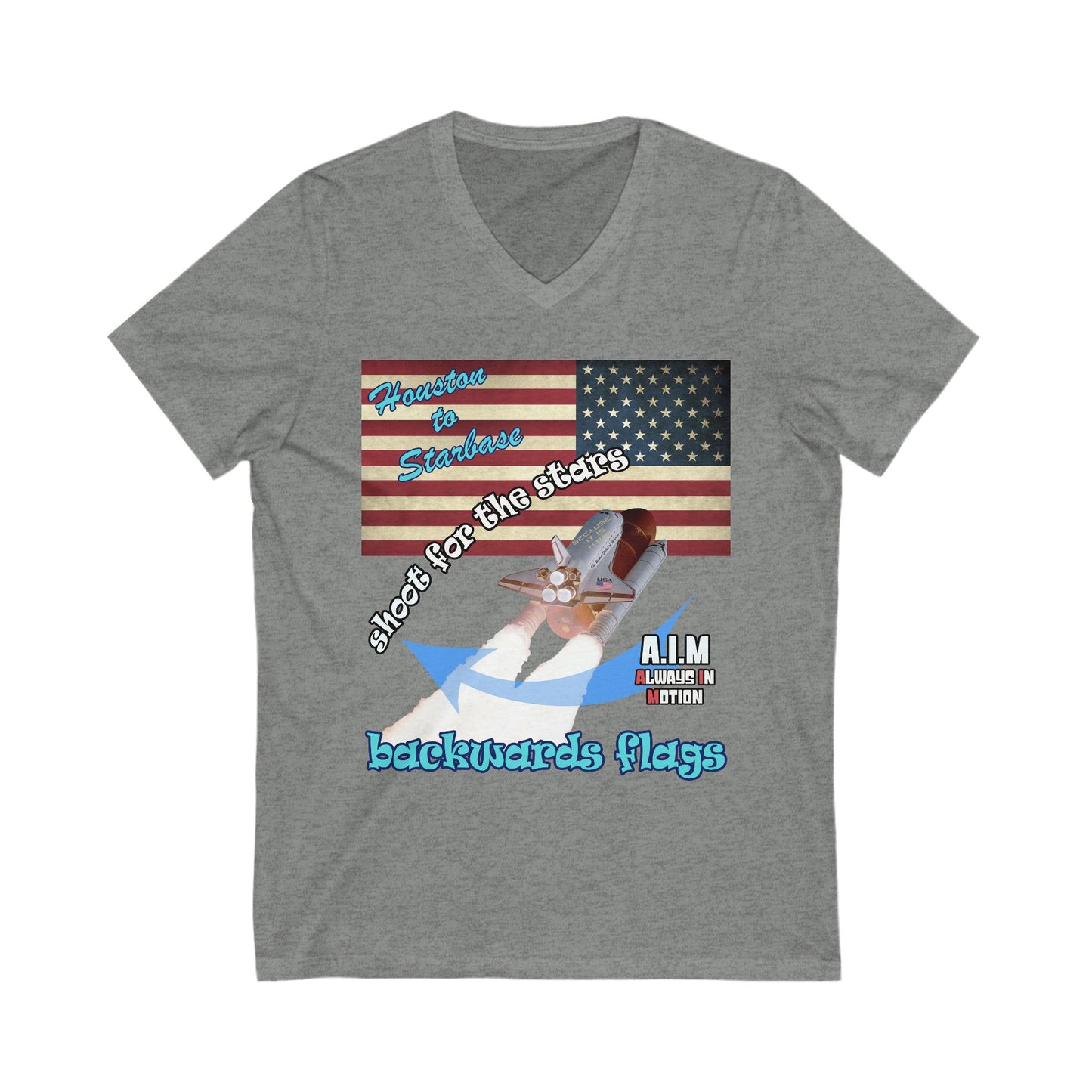 shoot for the stars - Unisex Jersey Short Sleeve V-Neck Tee