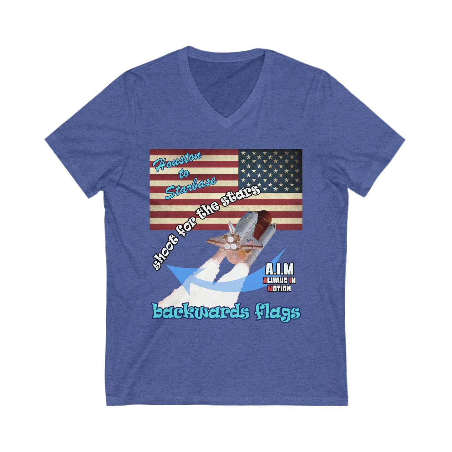 shoot for the stars - Unisex Jersey Short Sleeve V-Neck Tee
