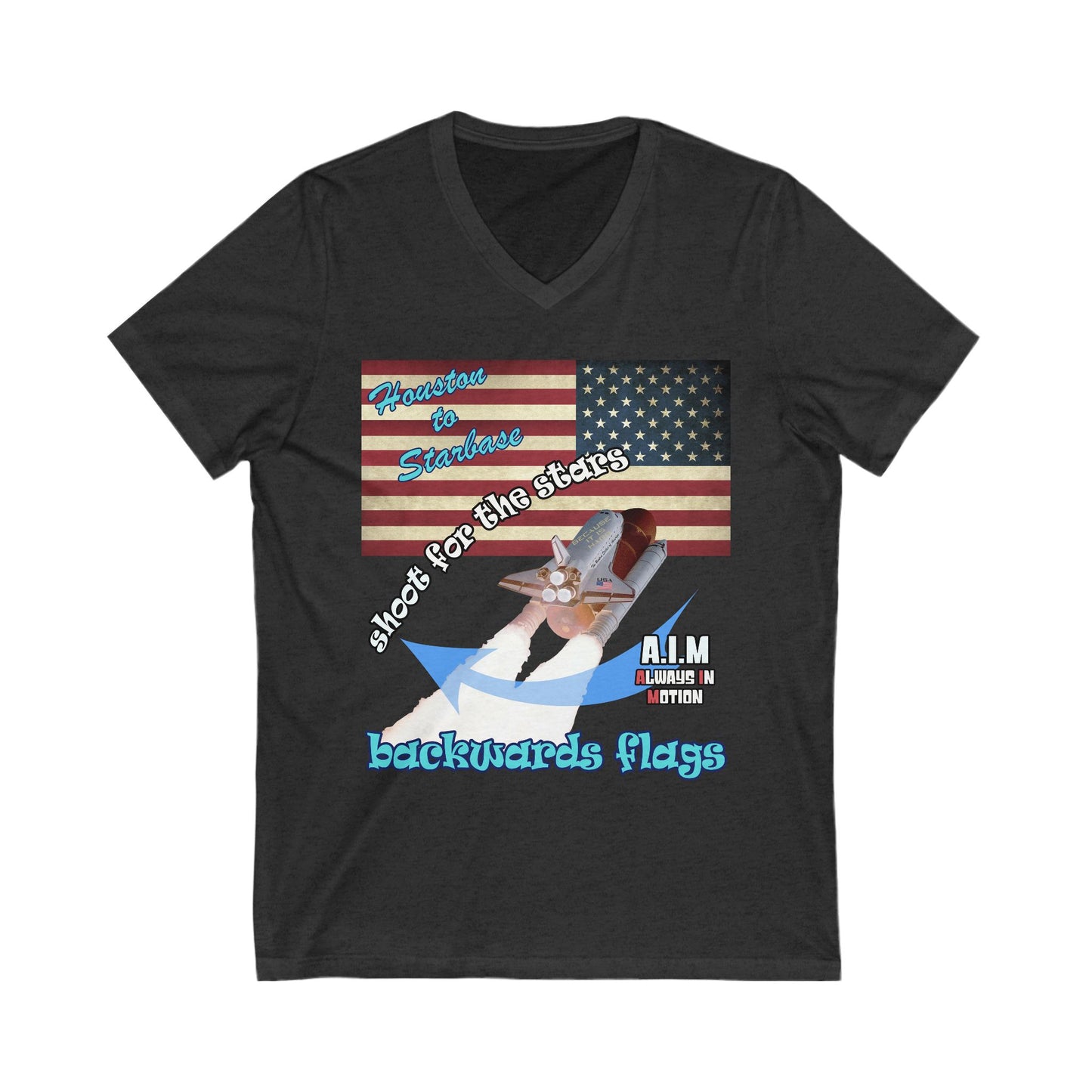 shoot for the stars - Unisex Jersey Short Sleeve V-Neck Tee