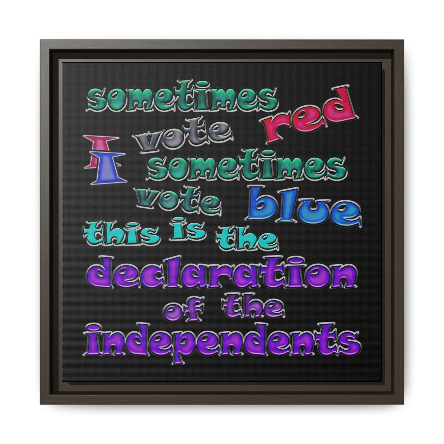 declaration of the independents - framed canvas art (black)