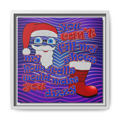 santa's shoes - framed canvas art (purple wave)
