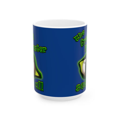green monster - White Mug (dark blue)
