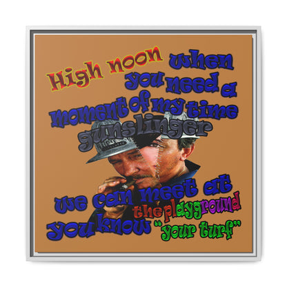 high noon - framed canvas art (light brown)