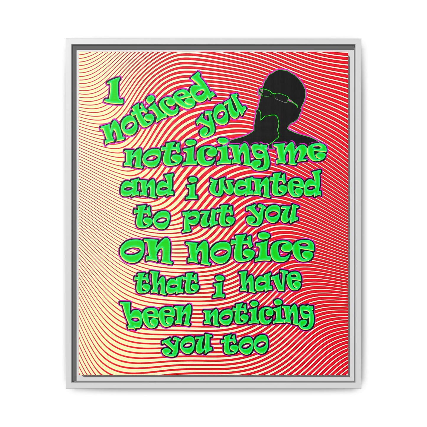noticed you noticing - framed canvas art (yellow-orange wave)