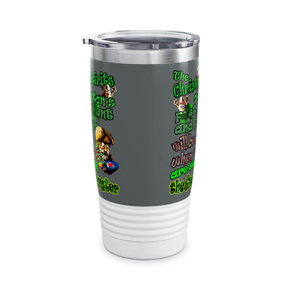 christmas spirits of boston - Ringneck Tumbler, 20oz (dark grey)