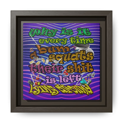 the bum's shit - framed canvas art (purple wave)