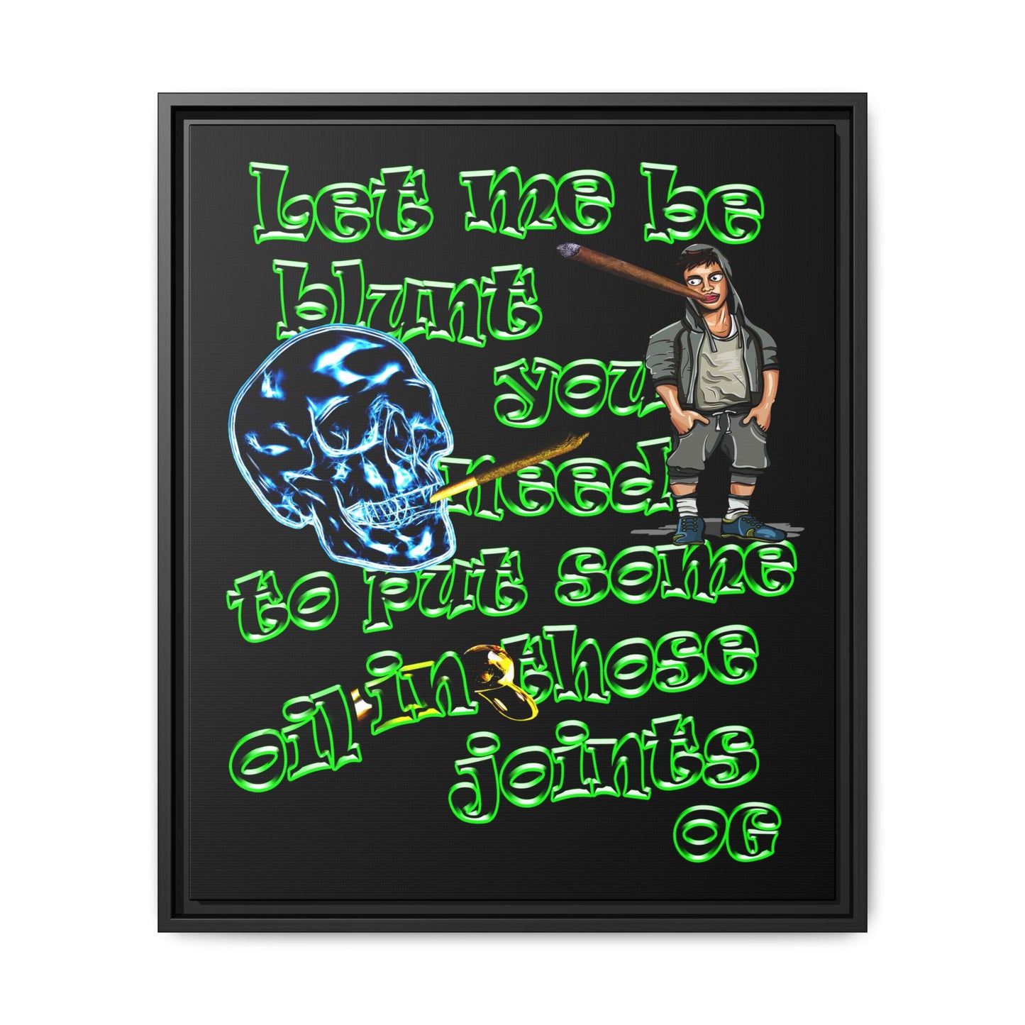 og - framed canvas art (black)