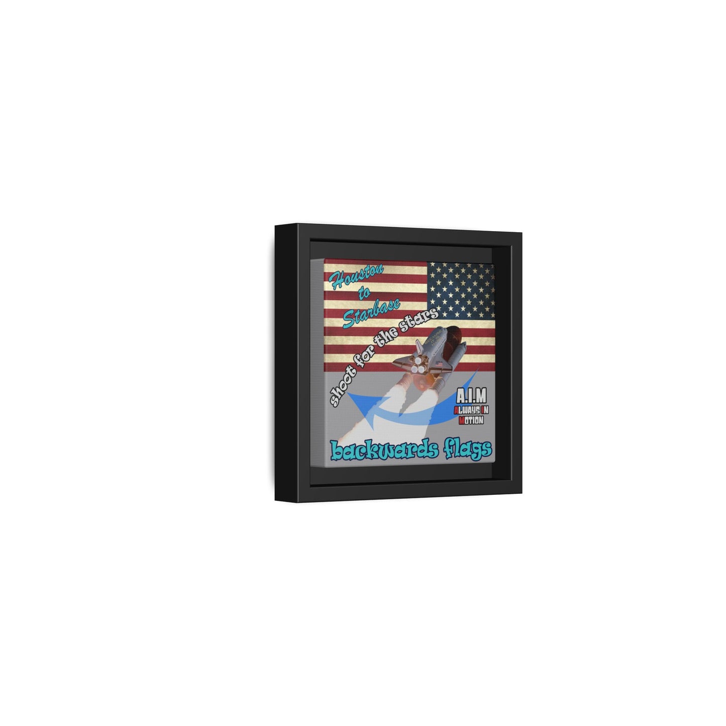 shoot for the stars - framed canvas art (grey)