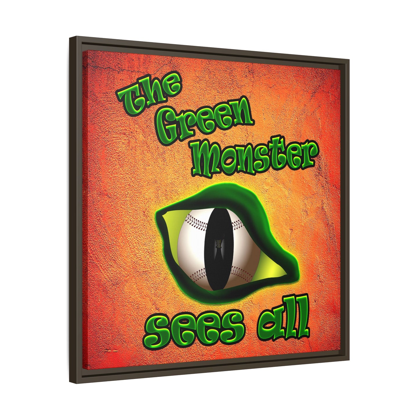green monster - framed canvas art (burnt orange)