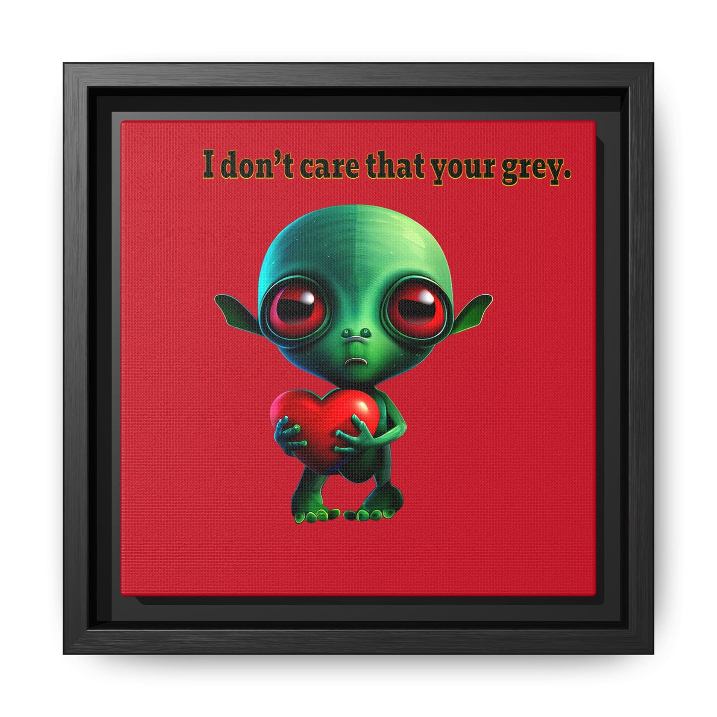 I don't care that your grey - framed canvas art (dark red)