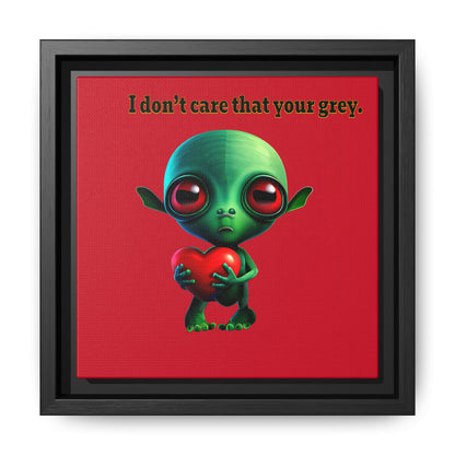I don't care that your grey - framed canvas art (dark red)
