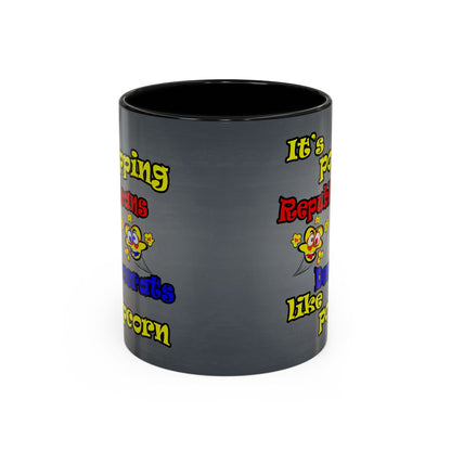 popping like popcorn - Accent Mug (grey-light grey)