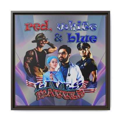 rw&b lives matter - framed canvas art (grey-pink wave)