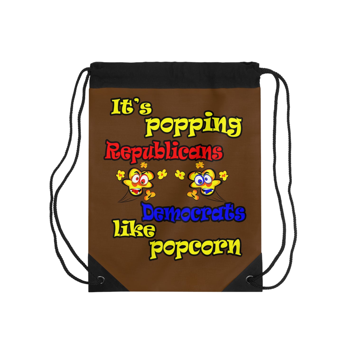 popping like popcorn - Drawstring Bag (brown)