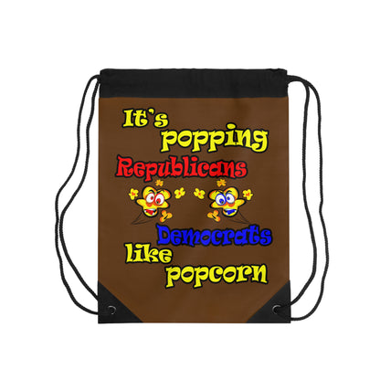 popping like popcorn - Drawstring Bag (brown)