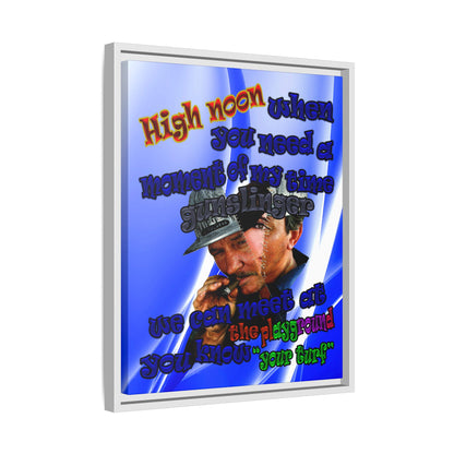 high noon - framed canvas art (blue-white wave)
