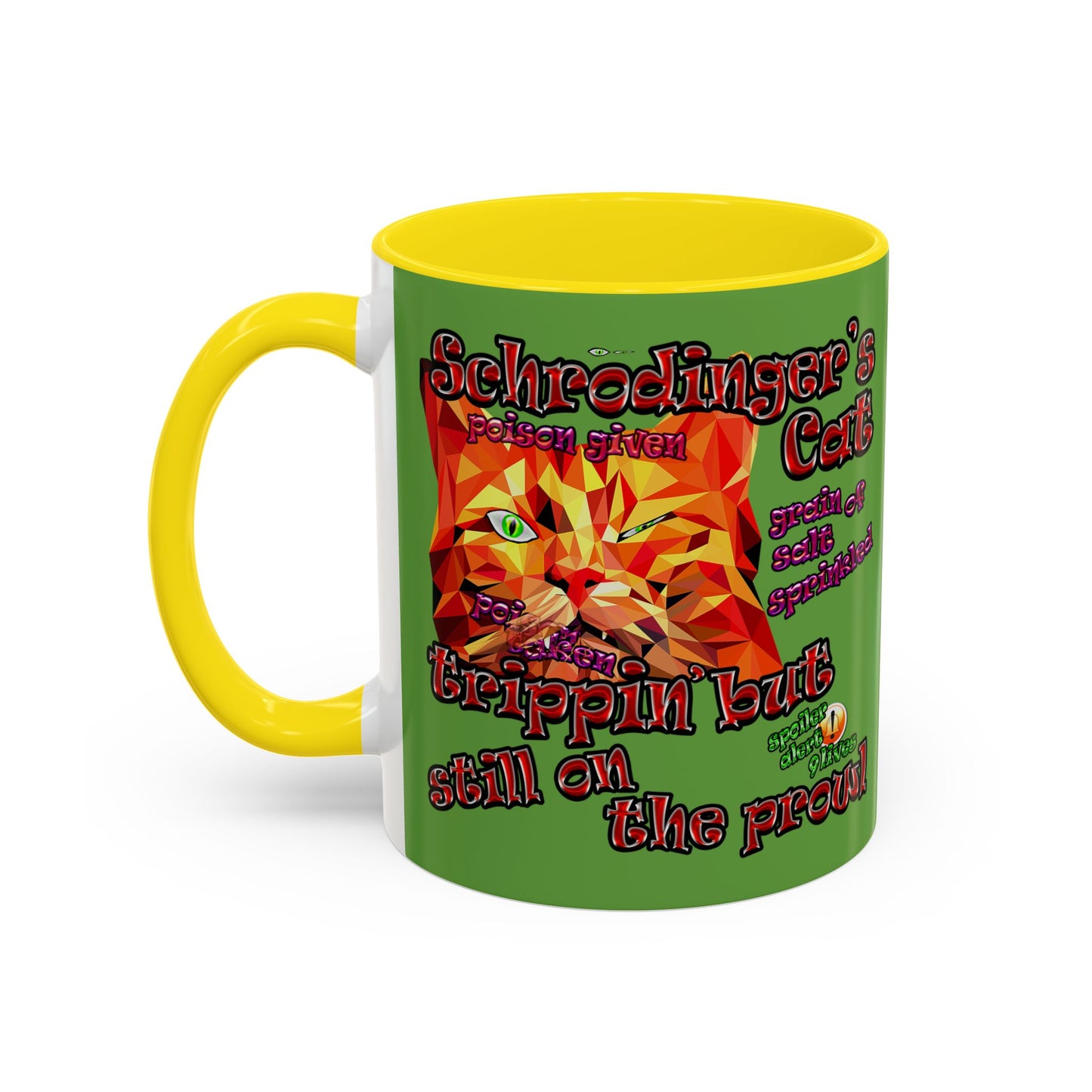 schrodinger's cat - Accent Mug (green)