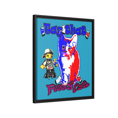 tag that - framed canvas art (turquoise)