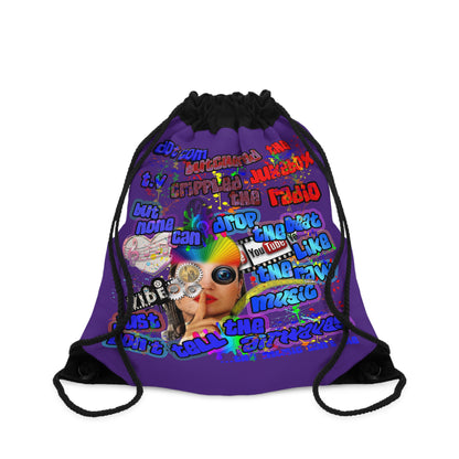 drop the beat - Drawstring Bag (purple)