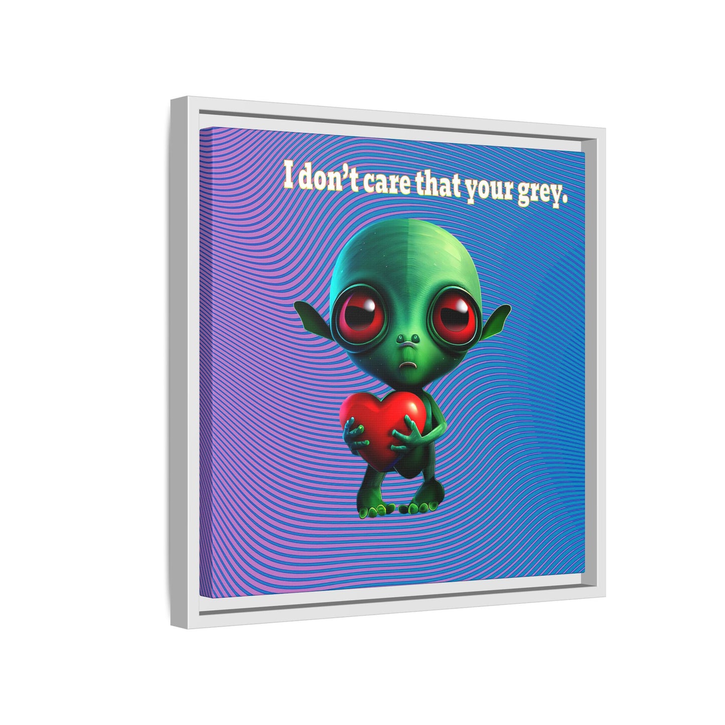 I don't care that your grey - framed canvas art (light blue-purple wave)