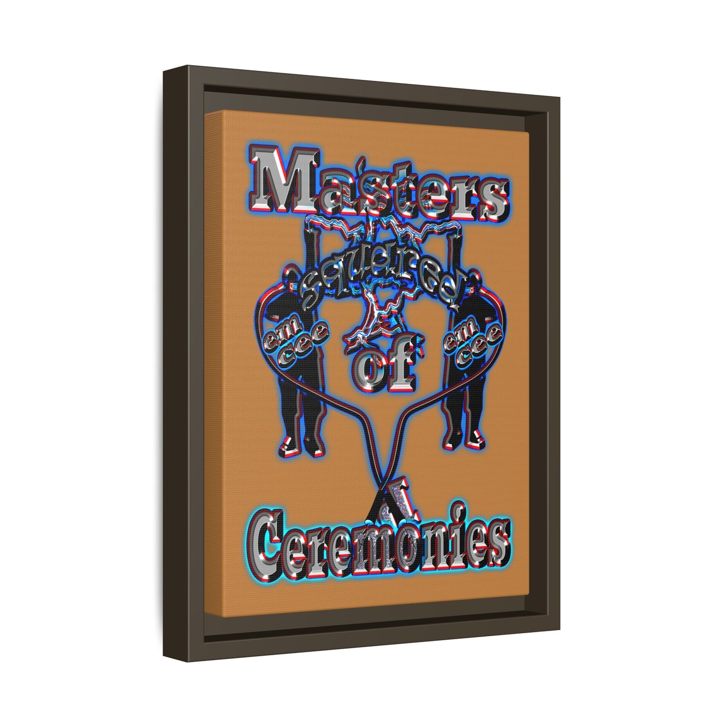 em cee squared - framed canvas art (light brown)
