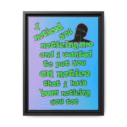 noticed you noticing - framed canvas art (light blue-purple wave)