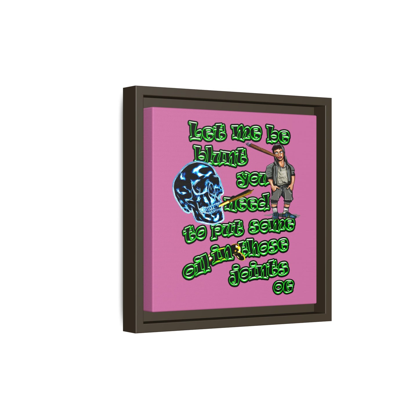 og - framed canvas art (light pink)