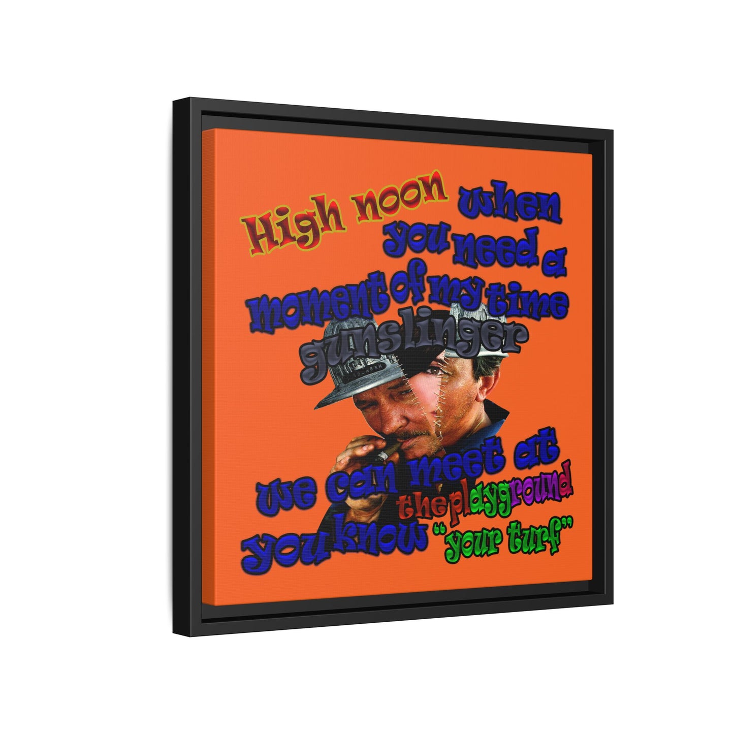 high noon - framed canvas art (orange)