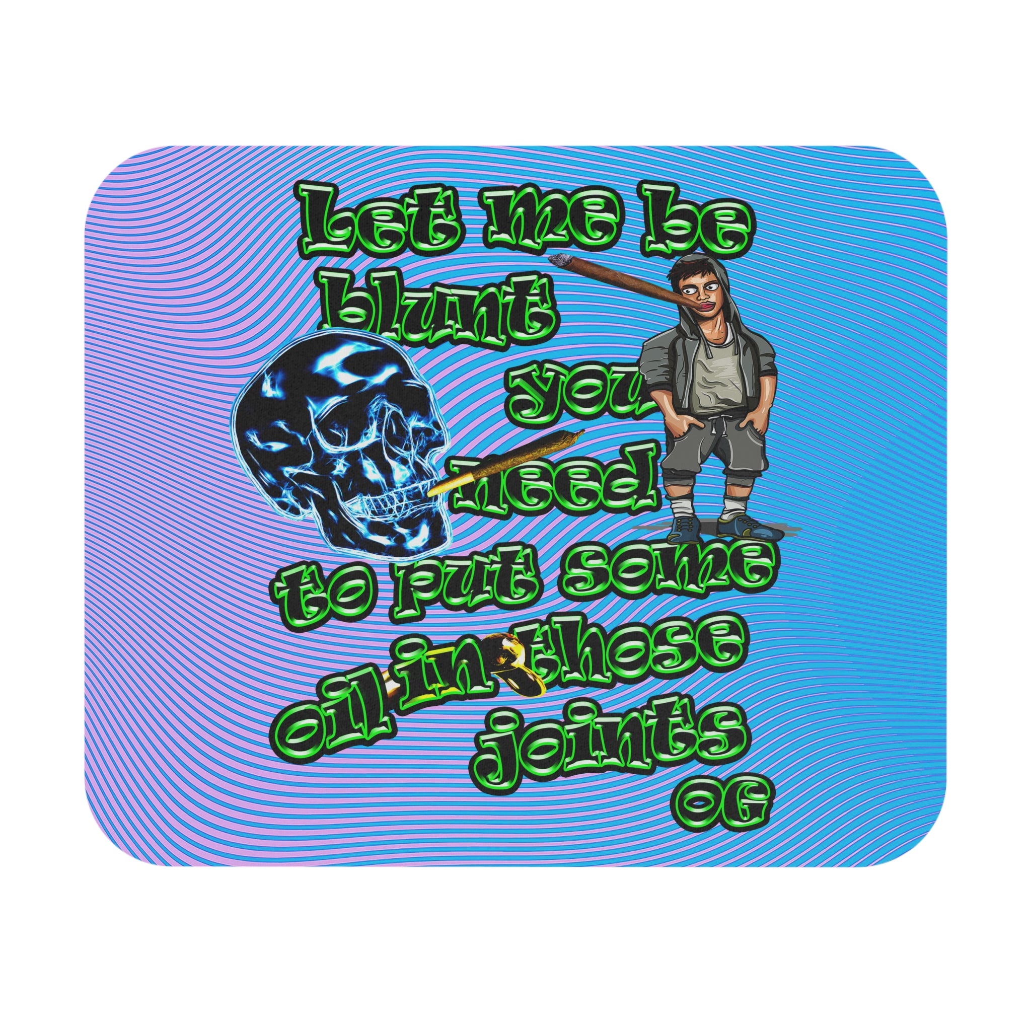 og - Mouse Pad (Rectangle) (light blue-purple wave)
