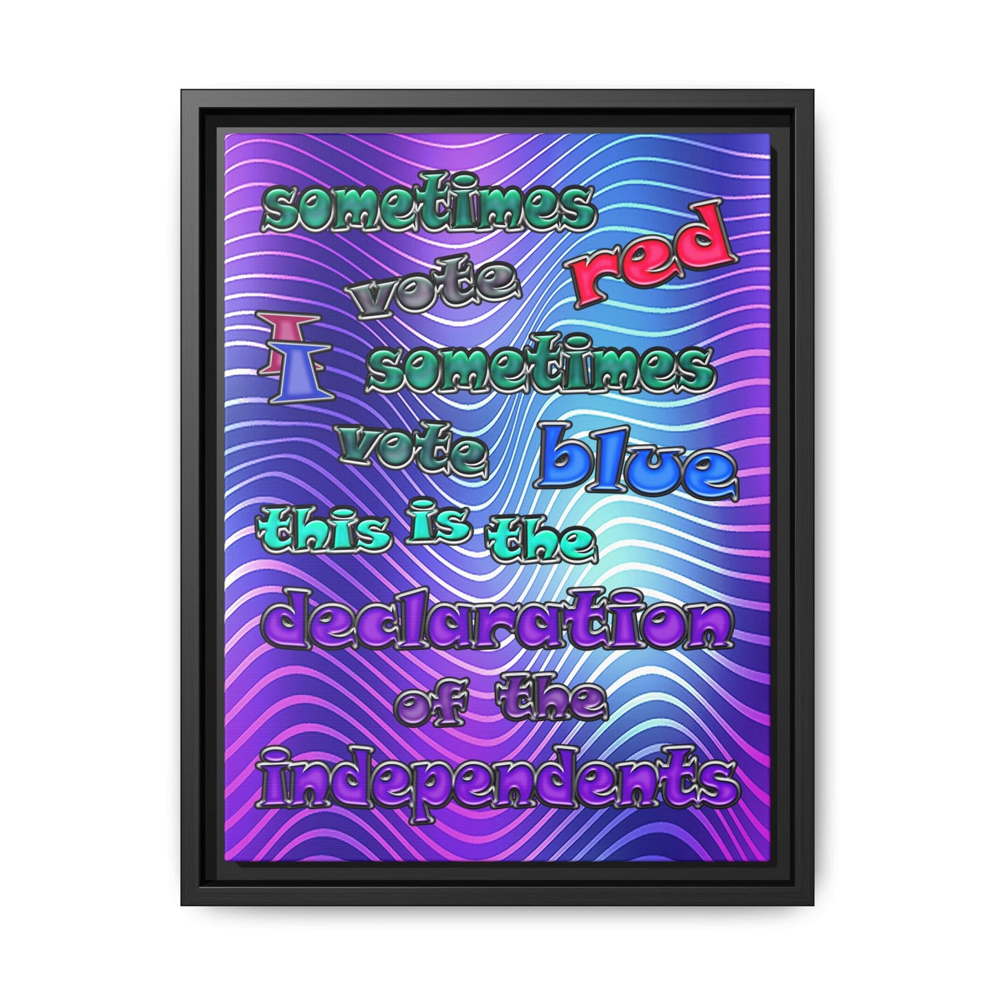 declaration of the independents - framed canvas art (purple wave)