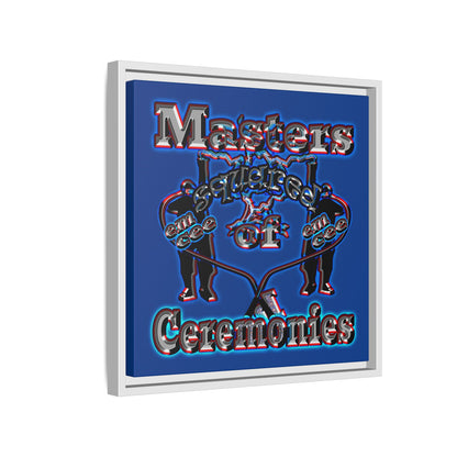 em cee squared - framed canvas art (dark blue)