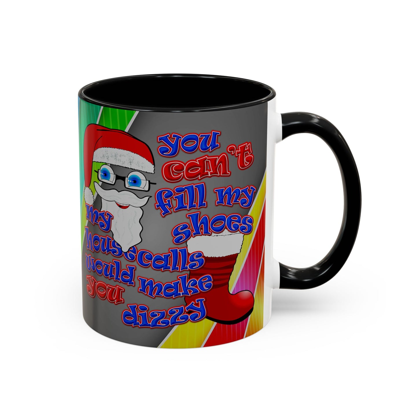 santa's shoes - Accent Mug (rainbow split)