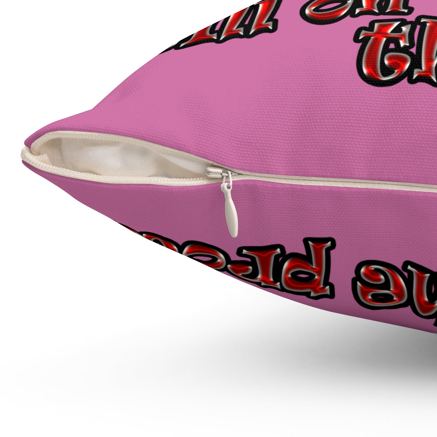 schrodinger's cat - Spun Polyester Square Pillow - (light pink)