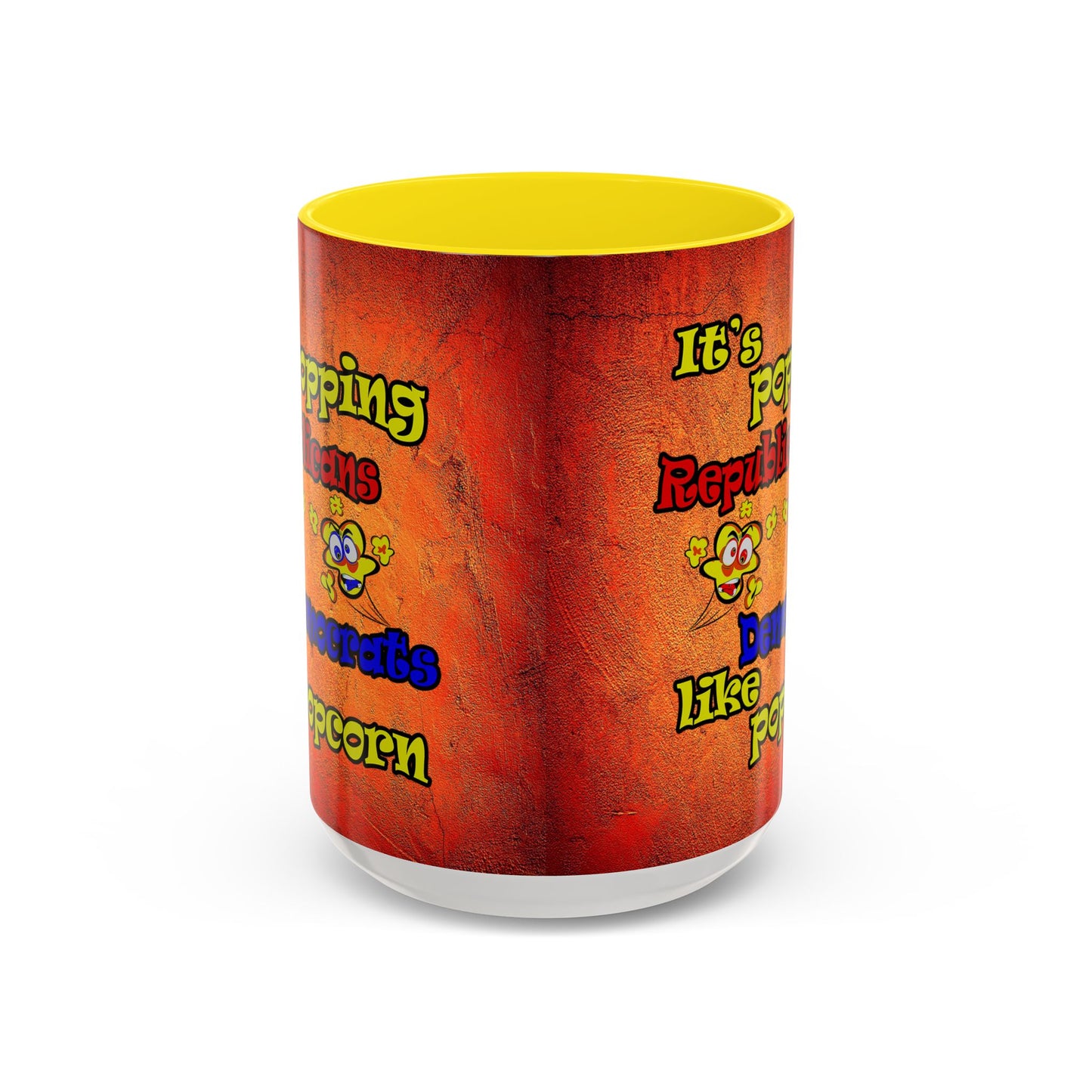 popping like popcorn - Accent Mug (burnt orange)