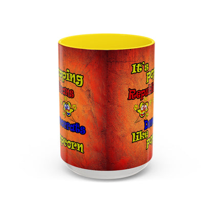 popping like popcorn - Accent Mug (burnt orange)