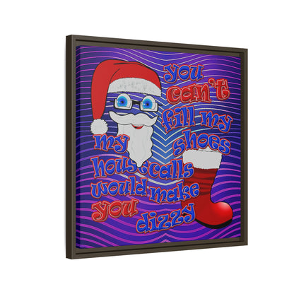 santa's shoes - framed canvas art (purple wave)