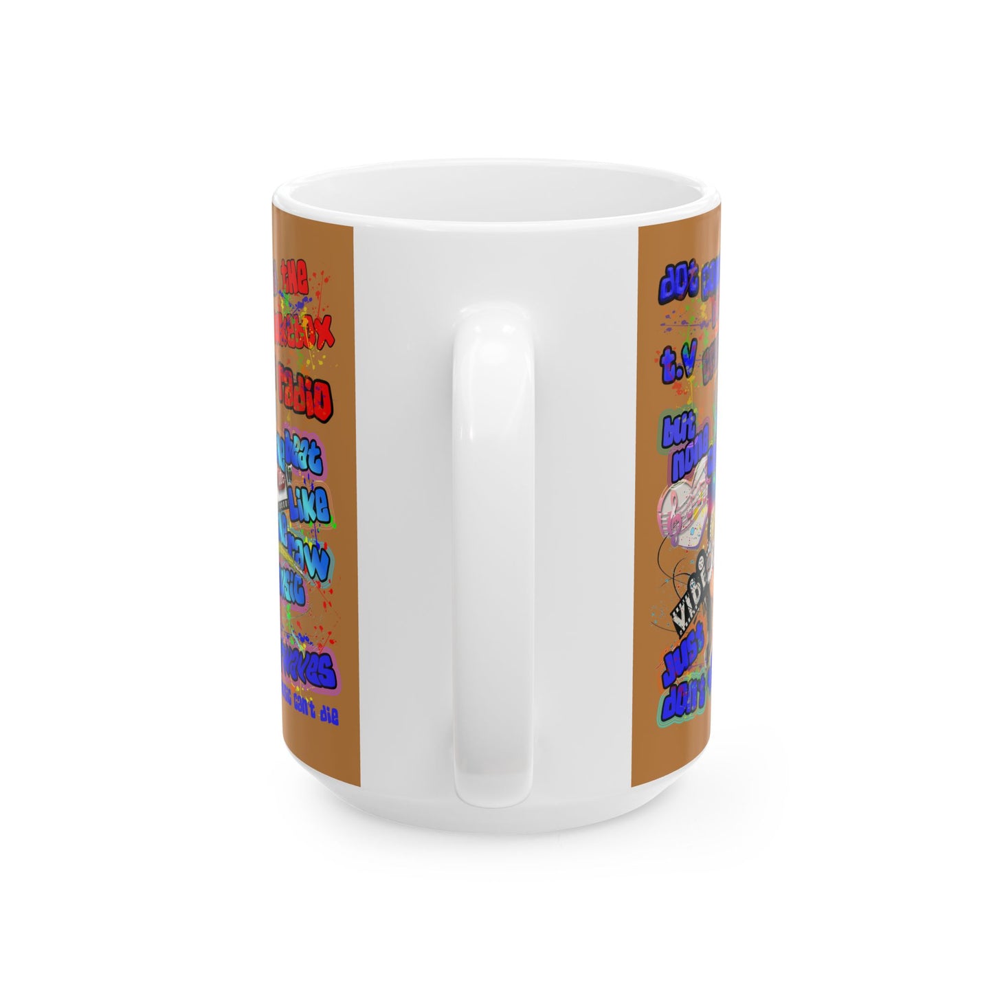 drop the beat - White Mug (light brown)