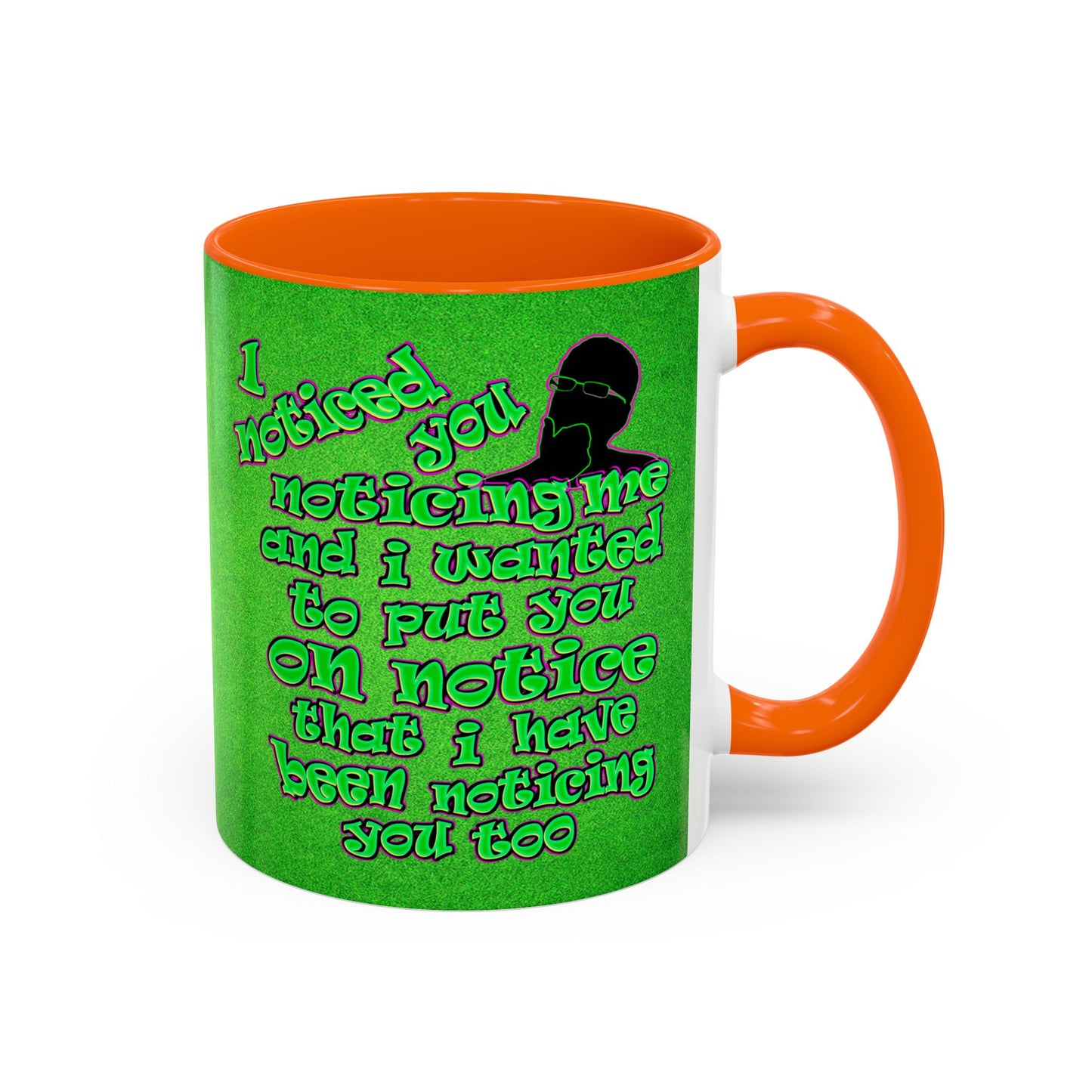 noticed you noticing - Accent Mug (green turf)