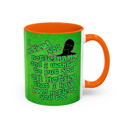 noticed you noticing - Accent Mug (green turf)
