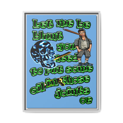 og - framed canvas art (light blue)