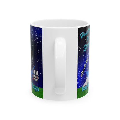 shoot for the stars - White Mug ('snoops' background)