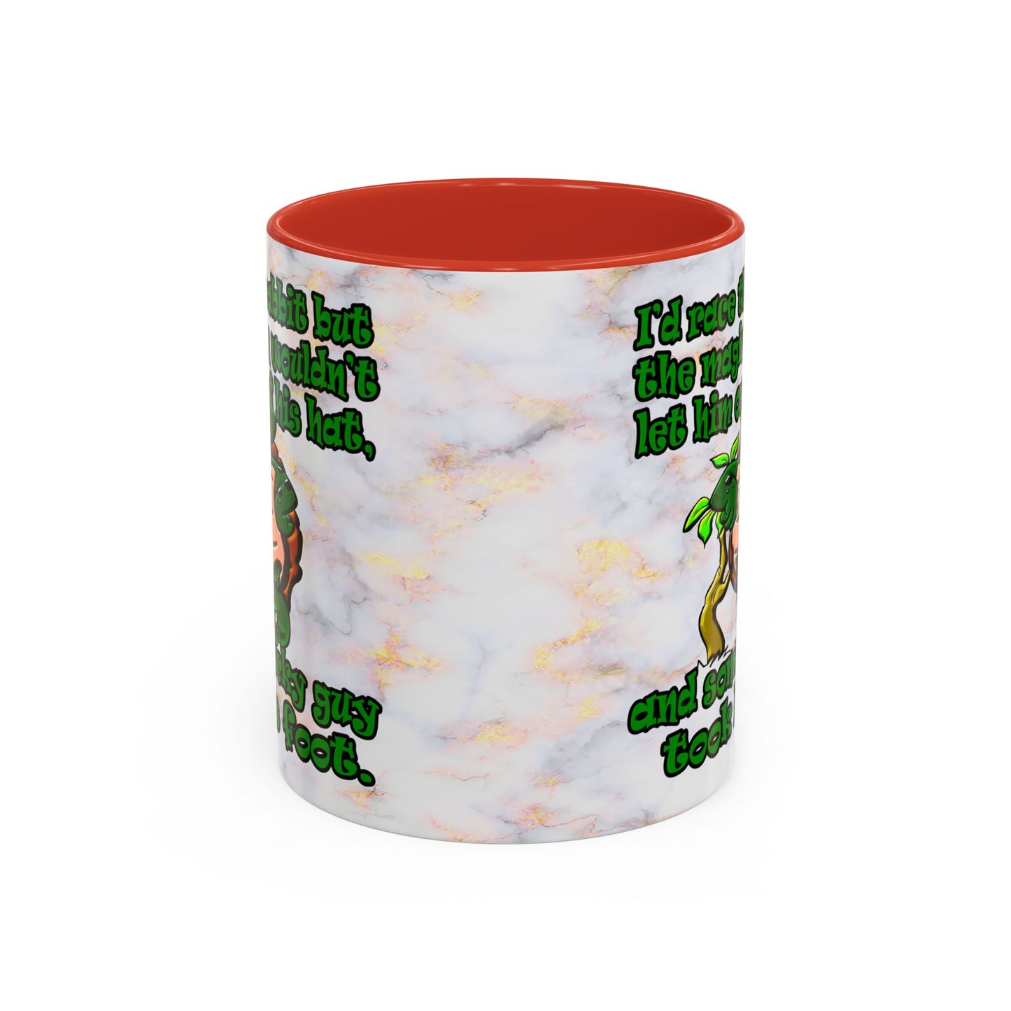 turtle race - Accent Mug (white marble)