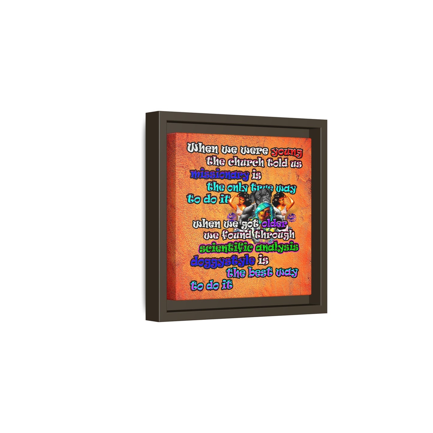 doggystyle - framed canvas art (burnt orange)