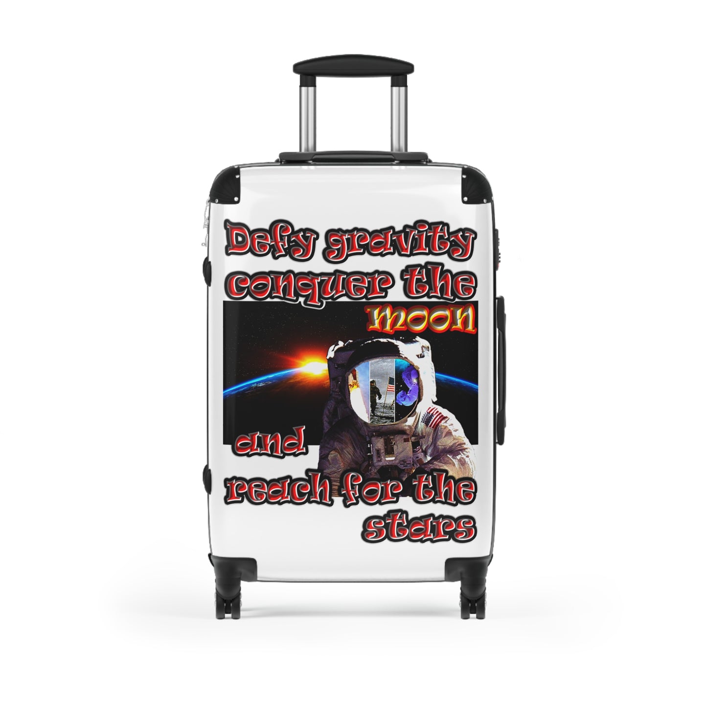 defy conquer reach - Suitcase (white)