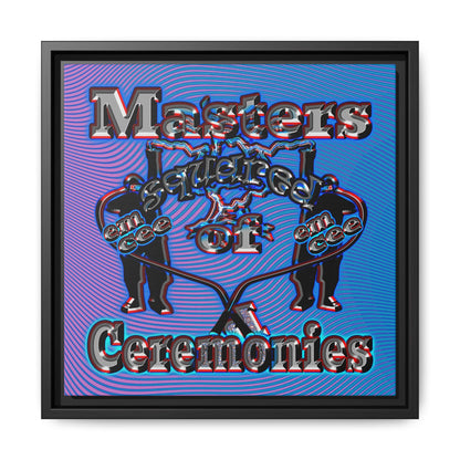 em cee squared - framed canvas art (light blue-purple wave)