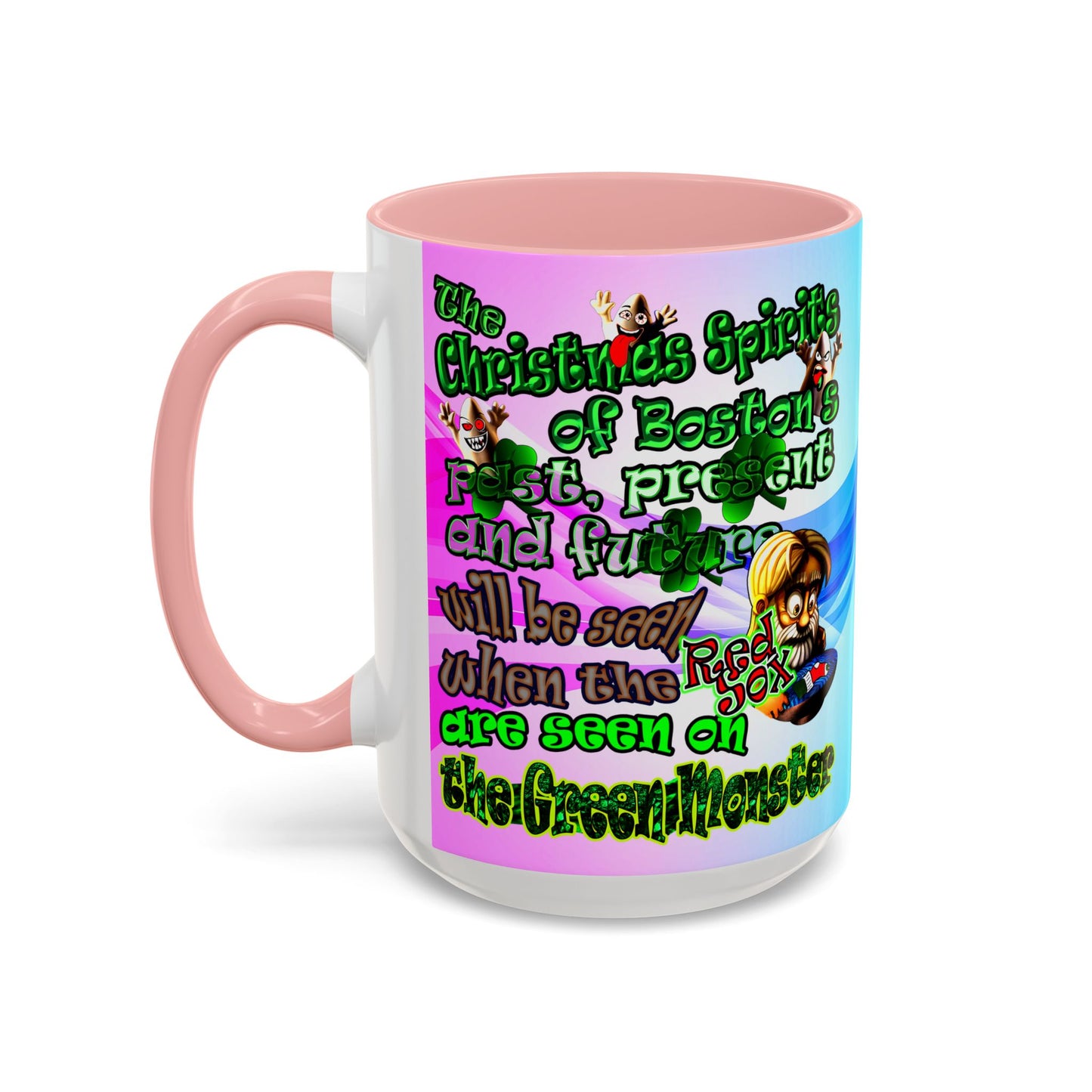 christmas spirits of boston - Accent Mug (light blue-pink wave)